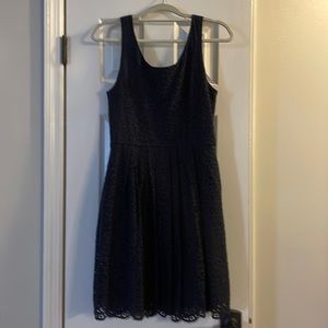 J.Crew blue lace fit and flair dress